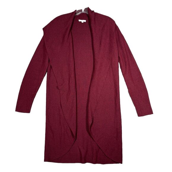 Eileen Fisher Sweater Womens Small Red Open Cardigan‎ Longline Preppy Casual - Picture 1 of 8